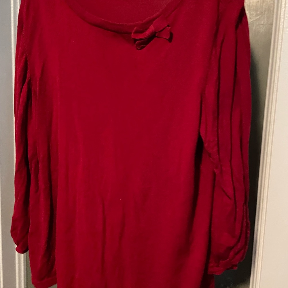 Talbots Vibrant Red Top